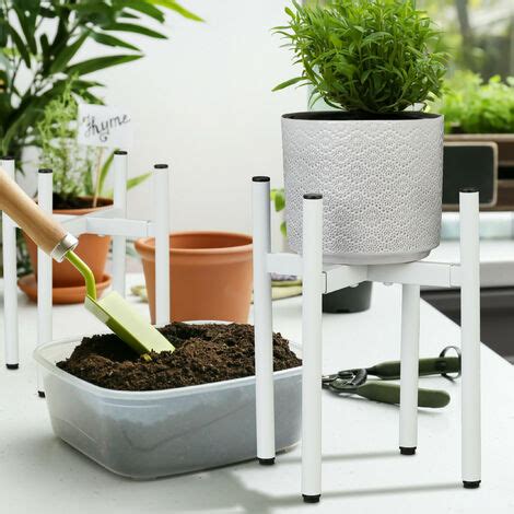 Relaxdays Set Da 2 Supporti Per Fiori E Piante Portavasi Regolabili In