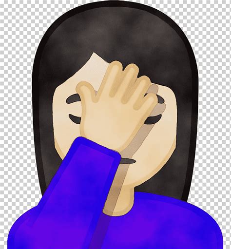 Emoticon Acuarela Pintura Tinta Mojada Emoji Facepalm Smiley