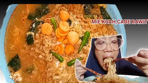 MUKBANG MIE KUAH HOT JELETOT TOPING PILUS BASRENG PAKE CABE RAWIT