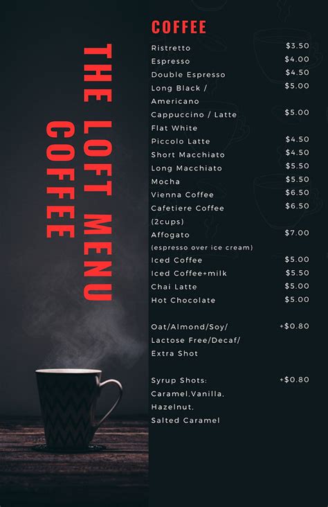 COFFEE HOUSE MENU | The Loft Gallery And