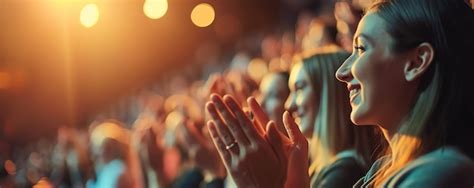 Premium Photo Close Up Of Audience Clapping Hands At A Conference