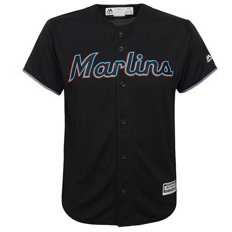 Youth Miami Marlins Majestic Black Alternate Cool Base Jersey