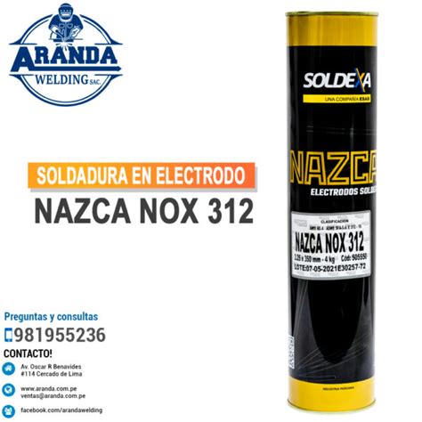 Electrodo Nazca Nox Aranda Welding Premium Welding Products