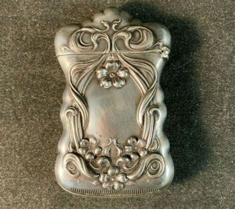 Antique Silver Vesta Case Match Safe Holder Repousse Art Nouveau Floral Design Antique Price