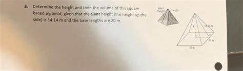 Solved 3. Determine the height and then the volume of this | Chegg.com 