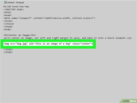 Cómo centrar una imagen en HTML con imágenes wikiHow