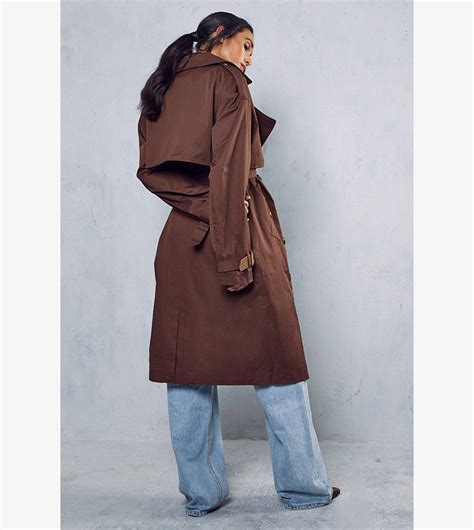 Buy Misspap Oversized Belted Trench Coat In Brown Thstreet Uae