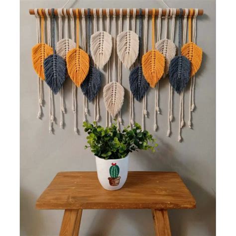 Jual Hiasan Dinding Macrame Daun Leaf Wall Hanging Besar Shopee Indonesia