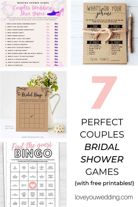 7 Incredibly Fun Couple Wedding Shower Games Free Printable