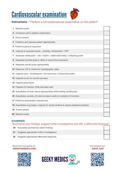 PDF Cardiovascular Examination OSCE Mark Scheme PDF File 2017 02