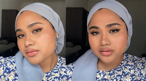 Grwm Easy Glam Makeup My Go To Pinless Hijab Style Youtube