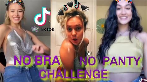 Tiktok Compilation No Bra No Panty Challenge Youtube