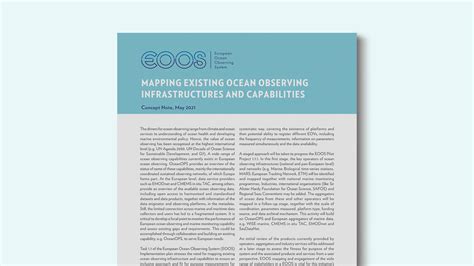 Eoos Concept Note On Mapping Infrastructures And Capabilities