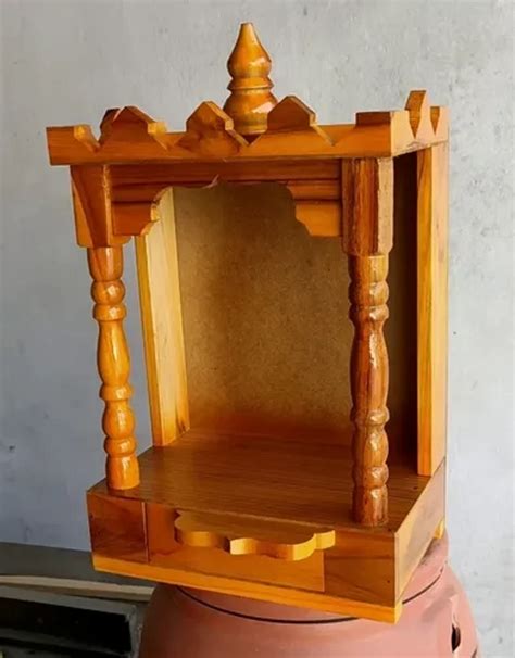 Traditional Brown Teak Wood Temple For Home Size Dimension 2feet H