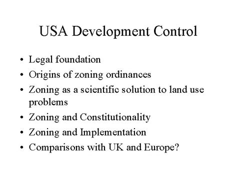 Usa Development Control Legal Foundation Origins Of Zoning