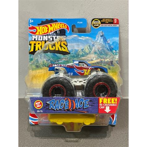 初版 Hot Wheels Monster Trucks 風火輪 大腳車 Race Ace 怪獸卡車 2021 蝦皮購物