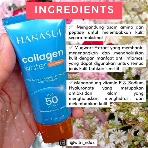 Review Hanasui Collagen Water Sunscreen Spf Pa