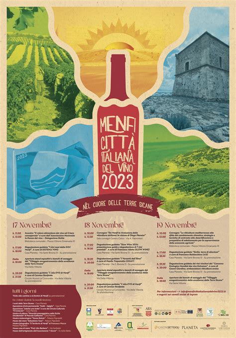 Menfi Città Italiana del Vino 2023 Dal 17 al 19 novembre gli eventi