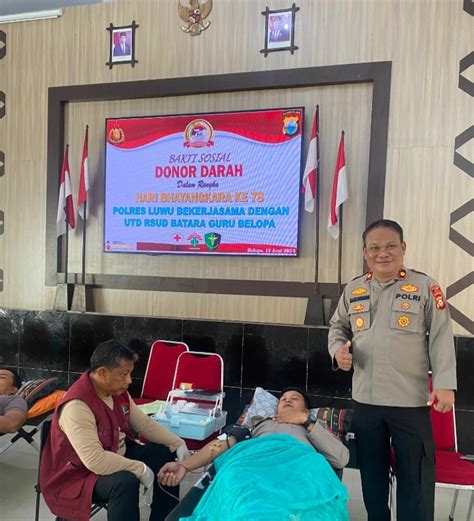 Polres Luwu Gelar Bakti Kesehatan Donor Darah Jelang HUT Bhayangkara Ke