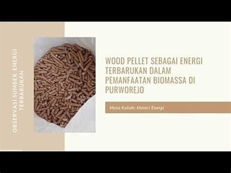 Observasi Biomassa Wood Pellet Sebagai Energi Terbarukan YouTube