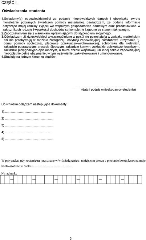 WNIOSEK O PRZYZNANIIE STYPENDIUM SOCJALNEGO PDF Darmowe Pobieranie