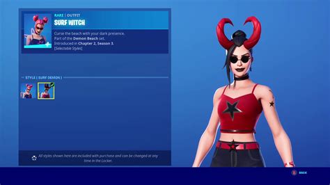 New Surf Witch Skin In Fortnite Surf Demon Youtube