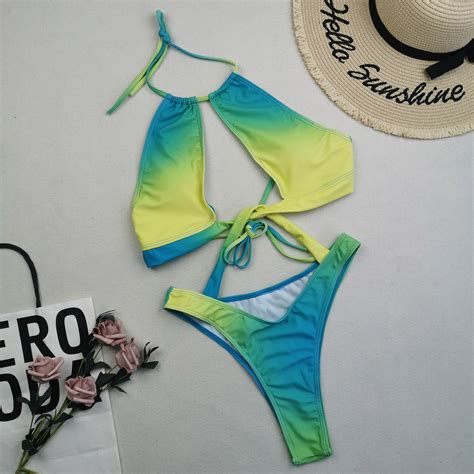 Tponi Womens One Piece Swimsuits One Piece Elastic Green Bikini Clear S Walmart