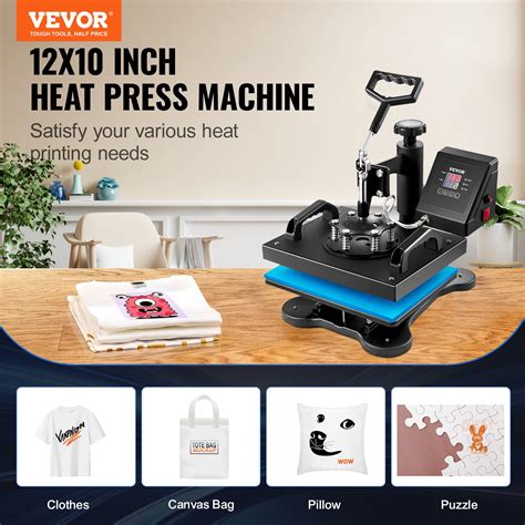 Vevor 12x10 Inch Heat Press Dual Digital Heat Press Machine 650w Swing Away Heat Press T Shirt