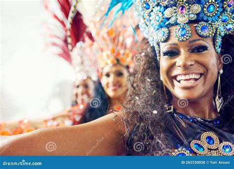 Portrait Of Women Samba And Brazilian Carnival Dancers In Creative