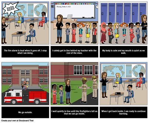 Fire Drill Social Story Storyboard Por Sv Examples