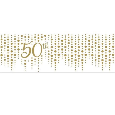 Sparkle And Shine Gold 50th Anniversary Giant Banner Party At Lewis