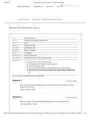 Review Test Submission Quiz 2 Attempt 1 201940 Fall 2019 BIBL Pdf