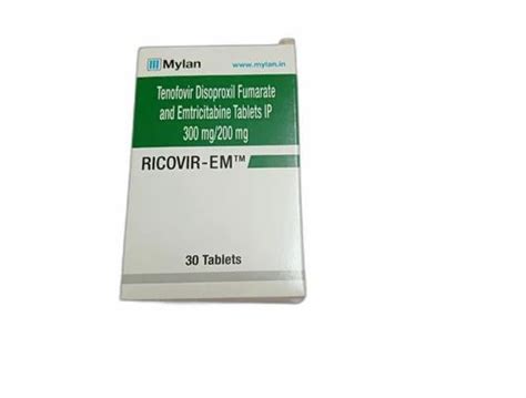 Ricovir Em Tenofovir Df Mg Emtricitabine Mg Mylan Bottle Of