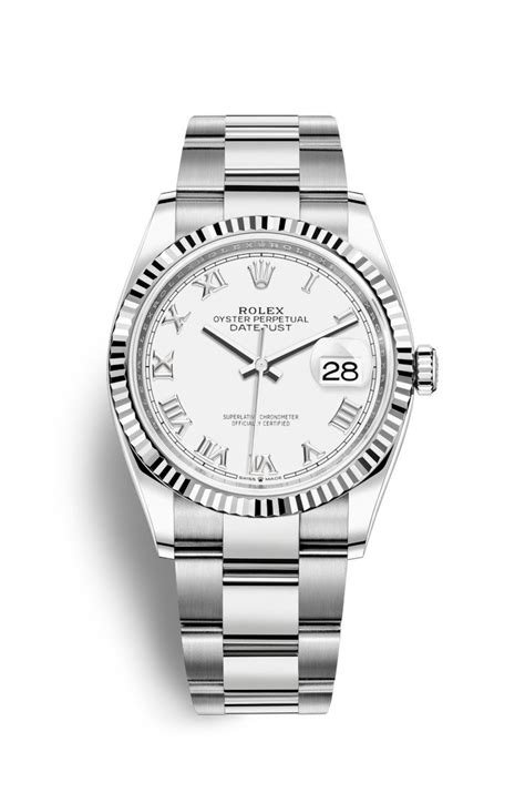 Rolex Datejust Stainless Steel Fluted White Roman