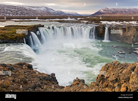 Goðafoss Godafoss waterfall in the glacial river Skjálfandafljót in