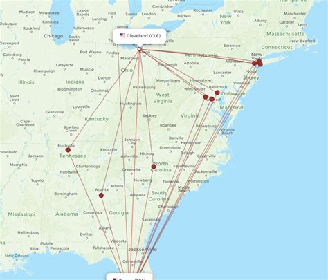 All Flight Routes From Cleveland To Tampa CLE To TPA Flight Routes