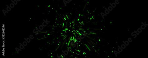 Green Fire Embers Particles Texture Overlays Burn Effect On Isolated