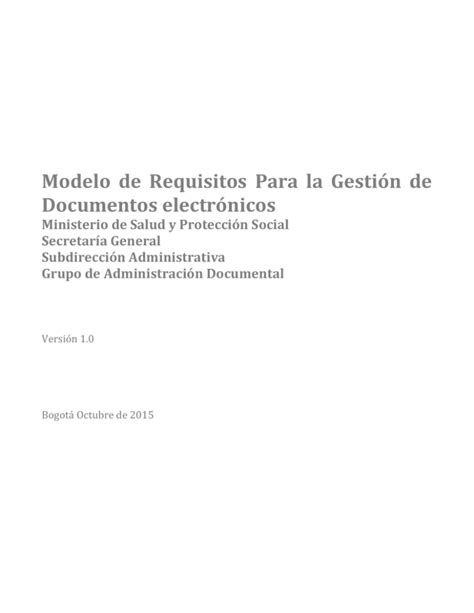 Modelo De Requisitos Para La Gesti N De Documentos Electr Nicos