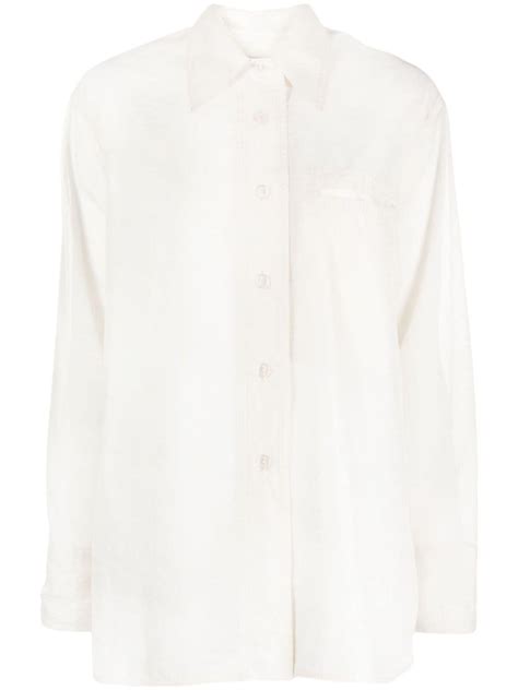 Low Classic Semi Sheer Button Up Shirt Farfetch