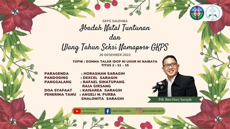 Natal Ii Tuntunan Ulang Tahun Seksi Namaposo Gkps Desember