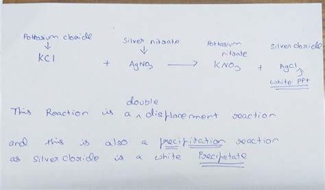 A Solution Of Potassium Chloride When Mixed With Silver Nitrate