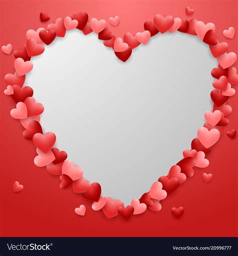 Happy valentines day background with red heart Vector Image