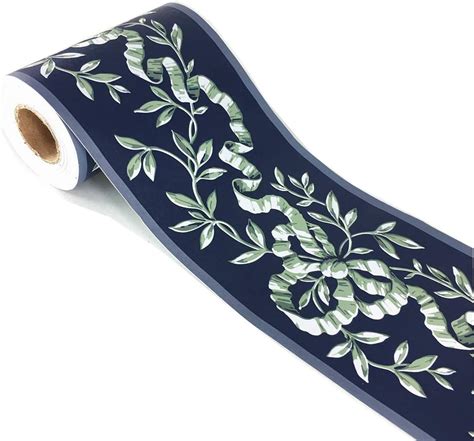 Redodeco Blue Floral Molding Wallpaper Border Peel Stick