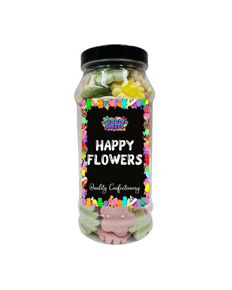 Happy Flowers Gummy Foam Retro Sweets T Jar 450g Simway Sweets