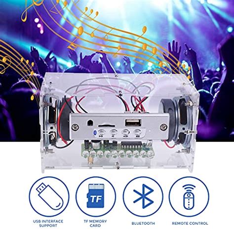 Mioyoow Bluetooth Speaker Diy Kit With Led Flashing Light Soldering Project Usb Mini Home Stereo