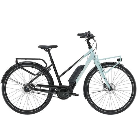 Vélo de ville électrique Femme TREK District 2 Stagger Turquoise 500Wh