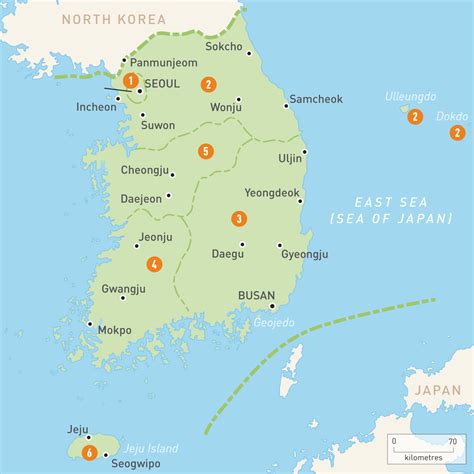 Map Of South Korea South Korea Regions Rough Guides