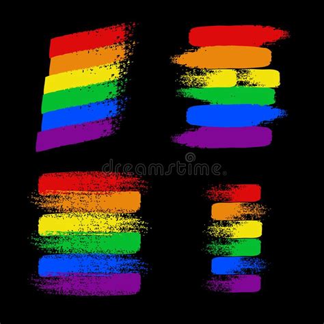 Vector Sign Print For T Shirt With Pride Lgbt Bright Rainbow Stock