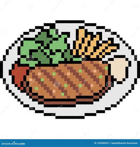 Minecraft Steak Pixel Art