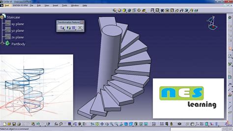 CATIA V5 V6 Tutorial Staircase Design Step By Step NEW WAY YouTube